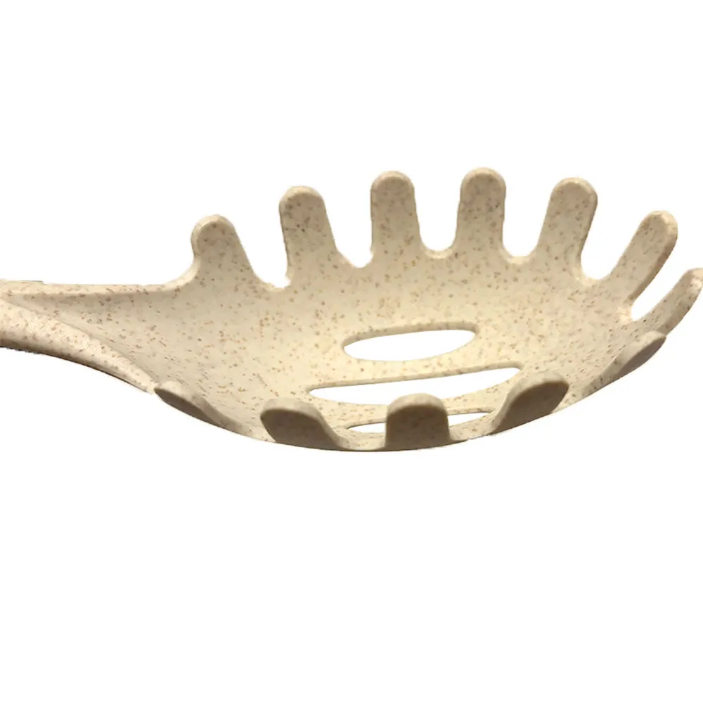 1 Pasta Server Spoon Spaghetti Noodle Nylon Utensil Slotted Wheat Straw 13.4"L