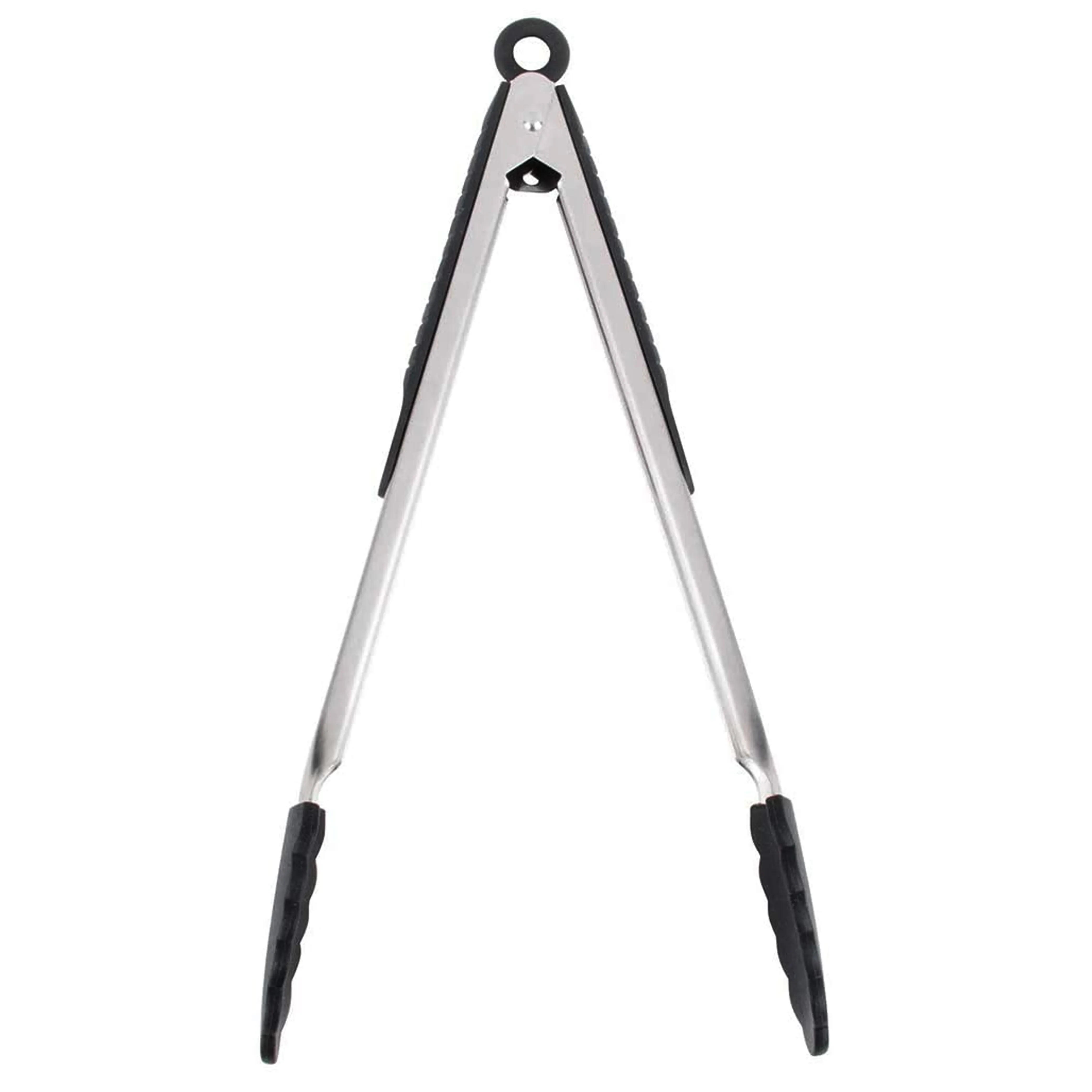 2pc Silicone Stainless Steel Kitchen Tongs Salad BBQ Heavy Duty Food Serving 12"