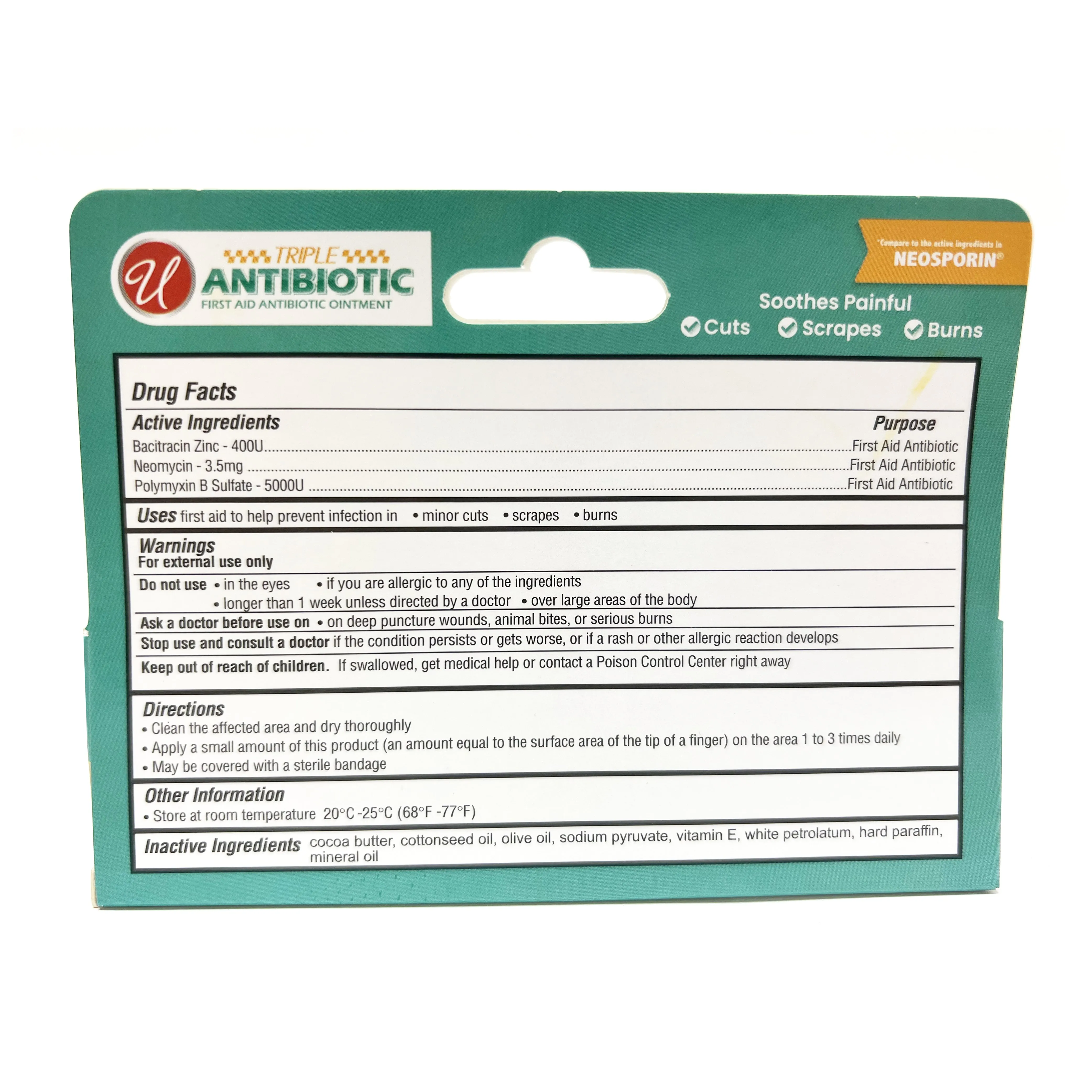 3 Pk Bacitracin Antibiotic Ointment First Aid Pain Relief 0.5 oz 14g Cuts Burns