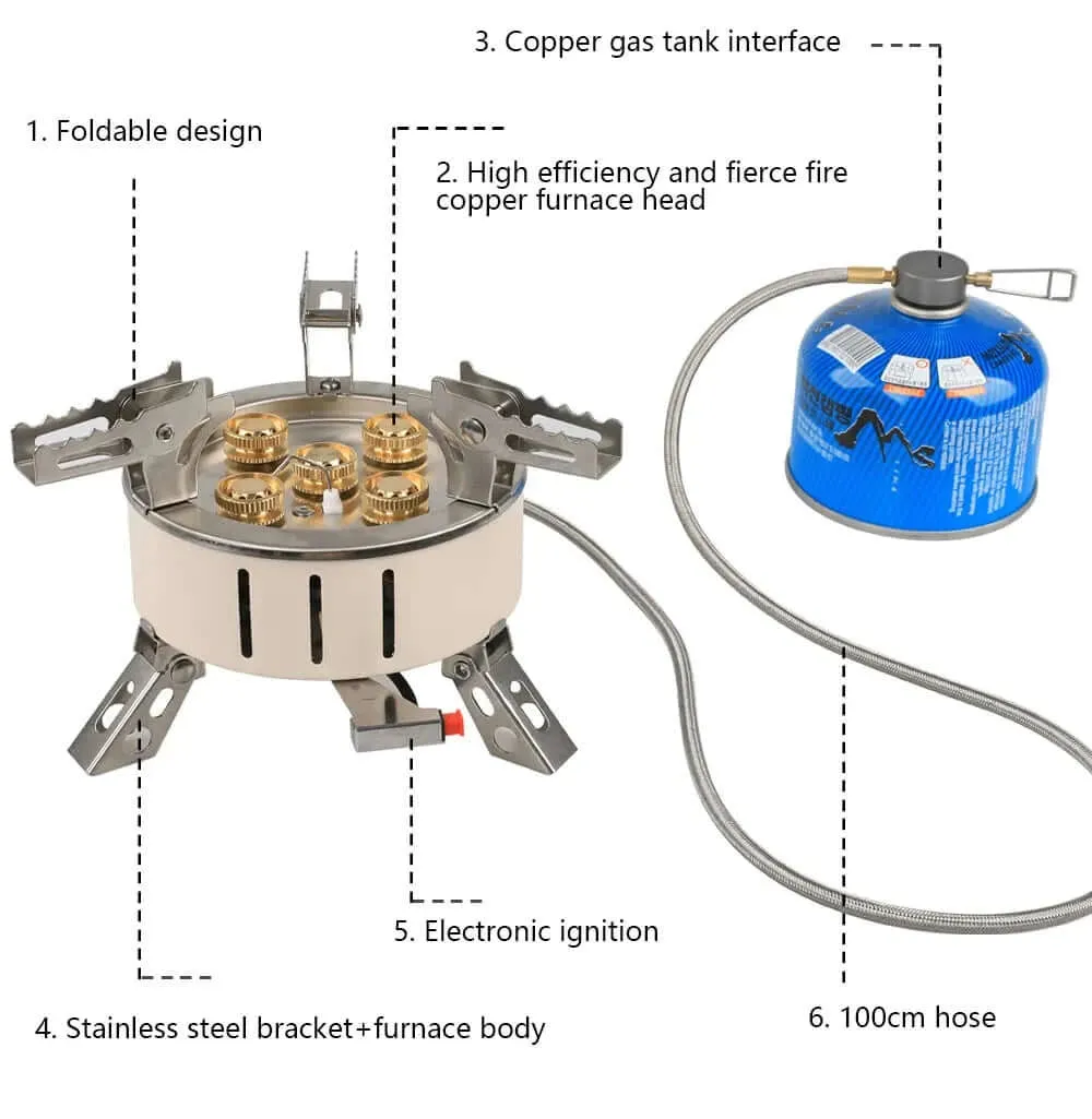 5 Burners Gas Stove with Storage Bag