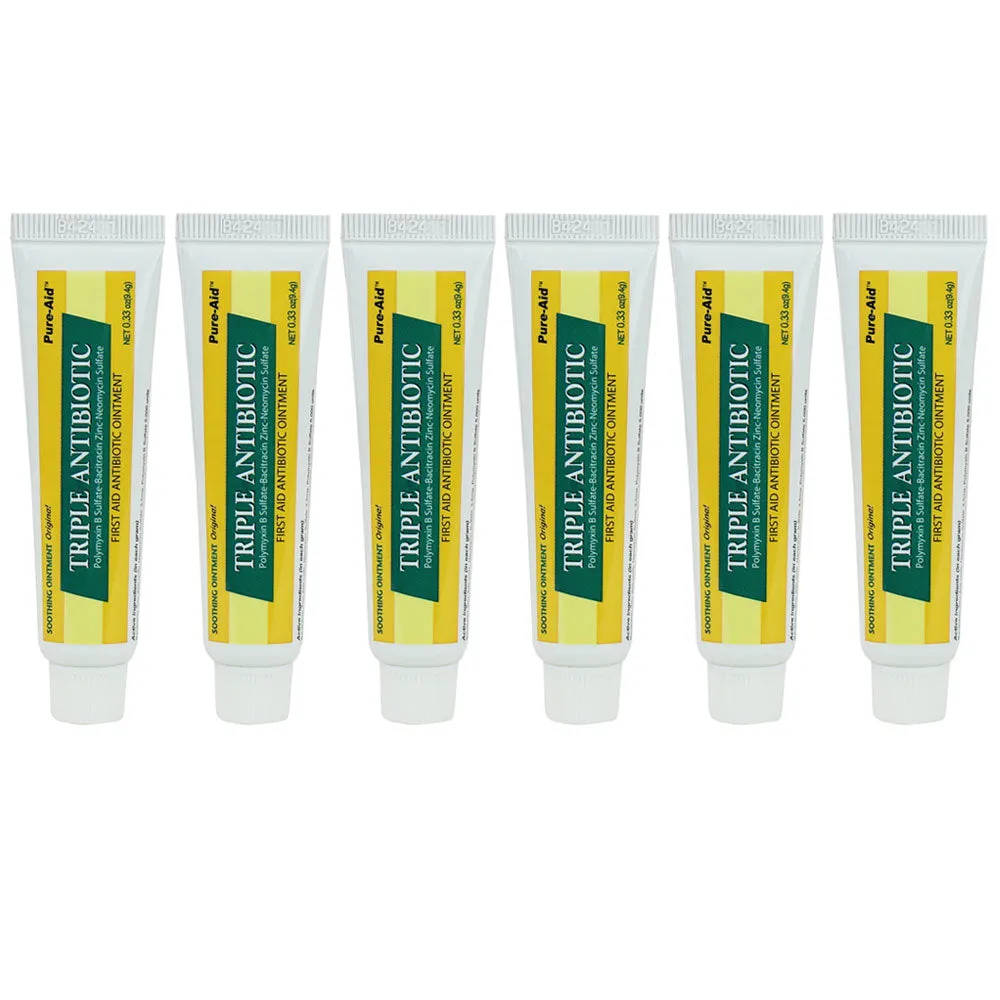 6 Pc First Aid Triple Antibiotic Ointment Bacitracin Neomycin Polymyxin 0.33oz
