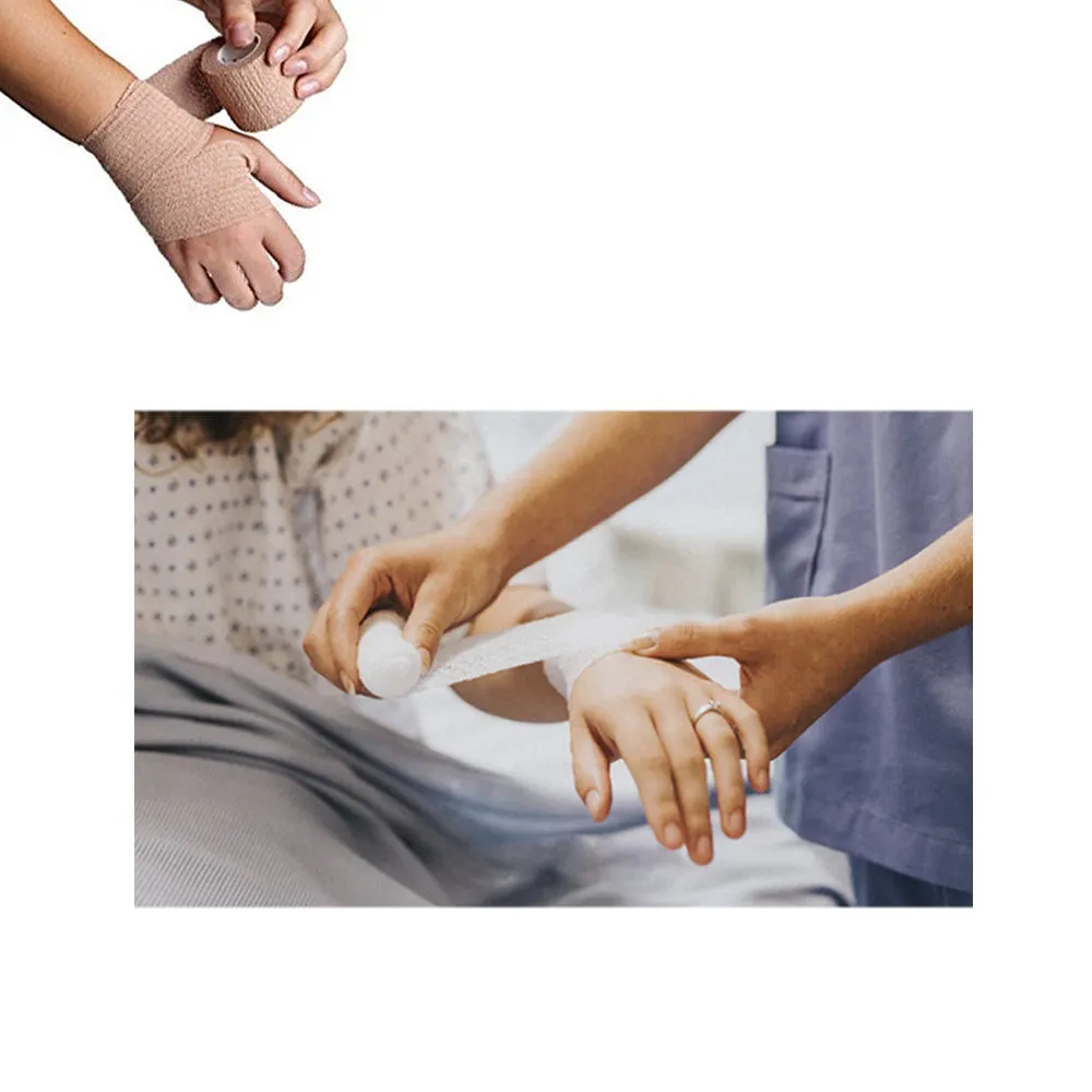 6 Pc Self Adhering Bandages 2in x 2yd Athletic Sports Stretch Wrap Adherent Tape