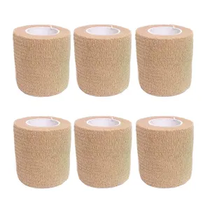 6 Pc Self Adhering Bandages 2in x 2yd Athletic Sports Stretch Wrap Adherent Tape