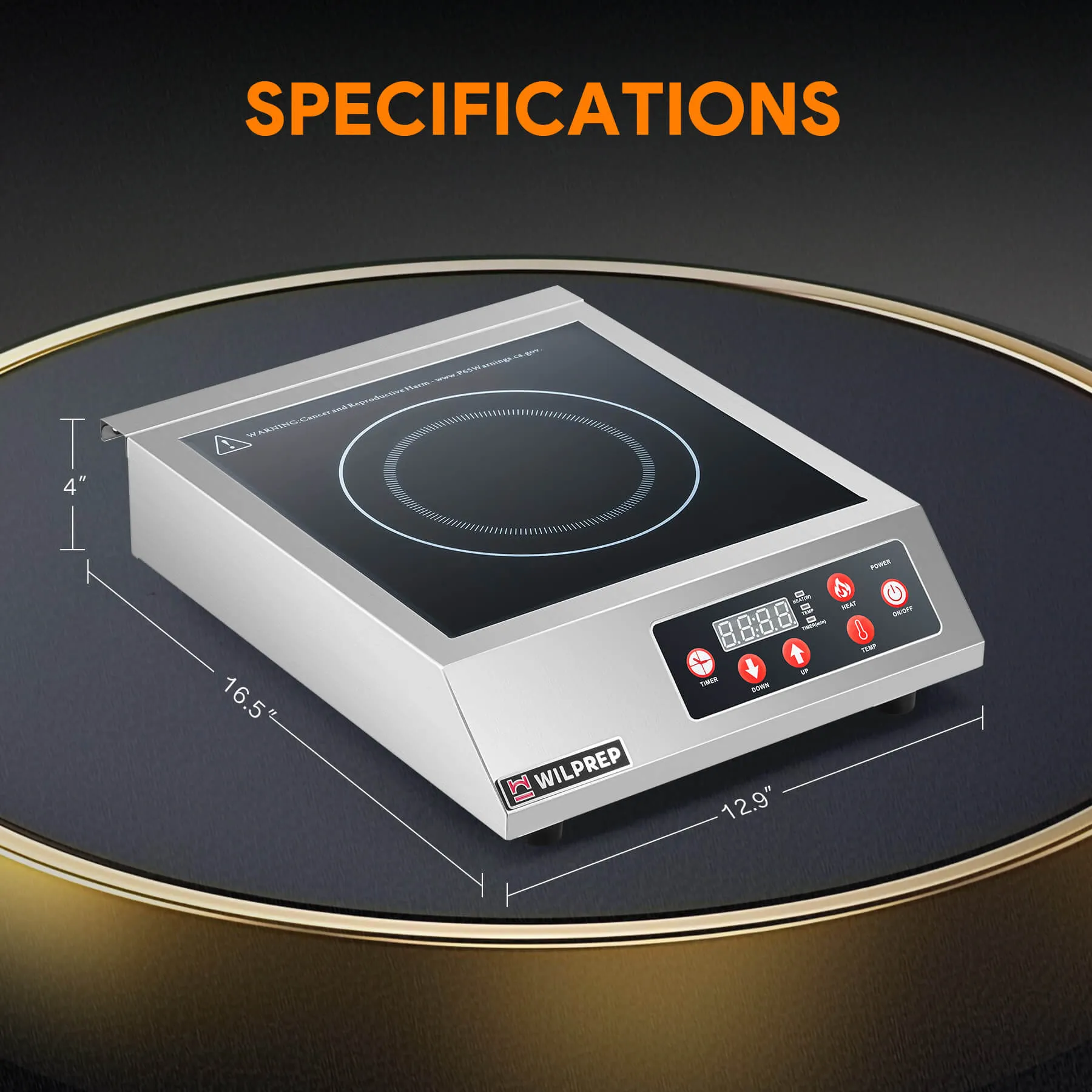 Commercial Countertop Induction Range 1800W Digital Control