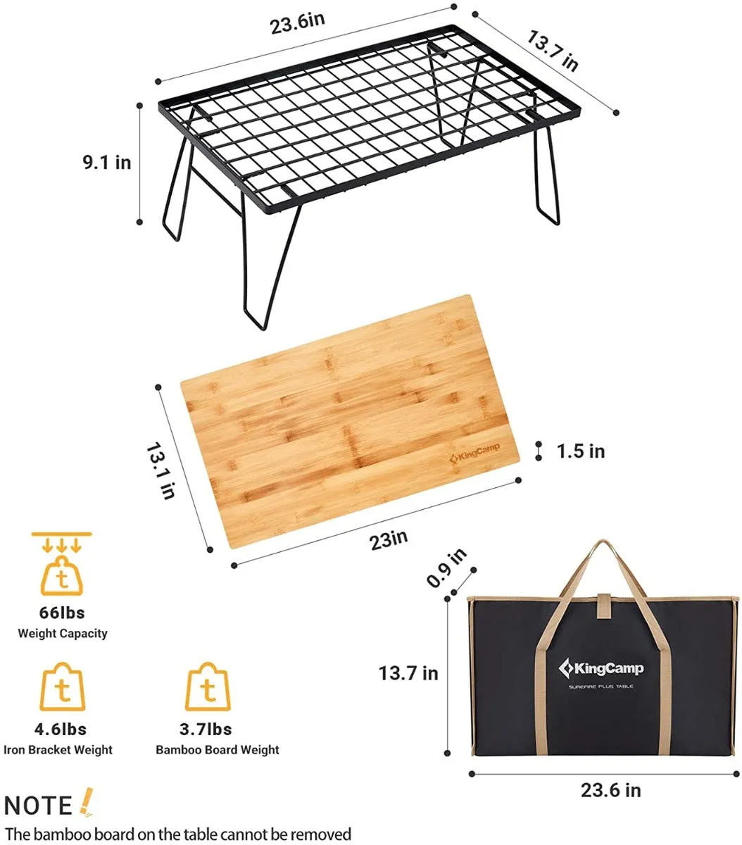 KingCamp Environmental Bamboo Picnic Camping Table