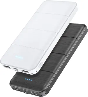 LOVELEDI Portable-Charger-Power-Bank - 2 Pack 15000mAh Dual USB Power Bank Output 5V3.1A Fast Charging Portable Charger Compatible with Smartphones and All USB Devices (Deep Black and White)