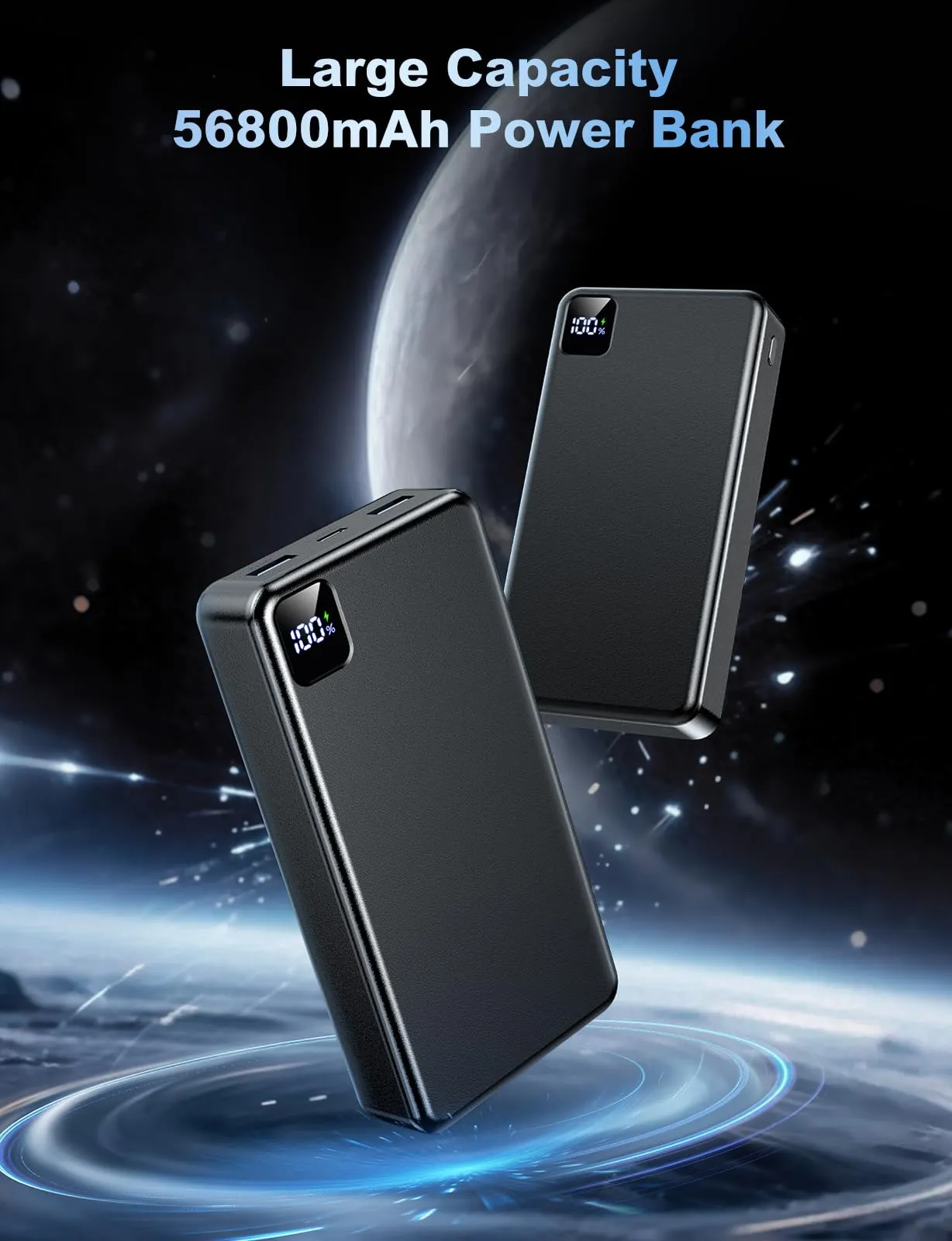 Moihosso Portable Charger Power Bank 56800mAh Battery Pack-22.5W Fast Charging with USB C & LED Display, 3 Outputs High Capacity Portable Power Bank for iPhone 16/15/14/13 Series, Samsung, iPad etc