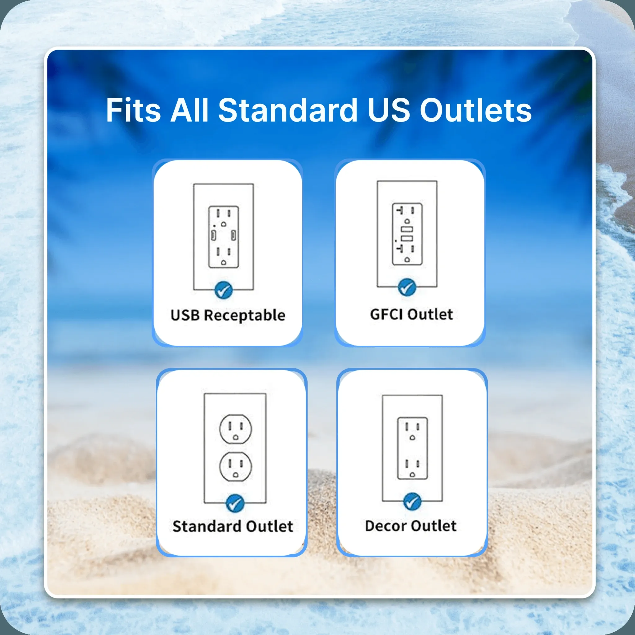 Multi Plug Adapter for Travel | 2 USB | 4 AC Plugs | Cruise Ship Approved - CruisePaks