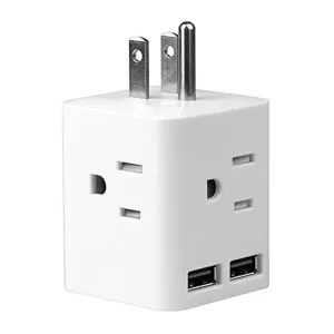 Multi Plug Adapter for Travel | 2 USB | 4 AC Plugs | Cruise Ship Approved - CruisePaks