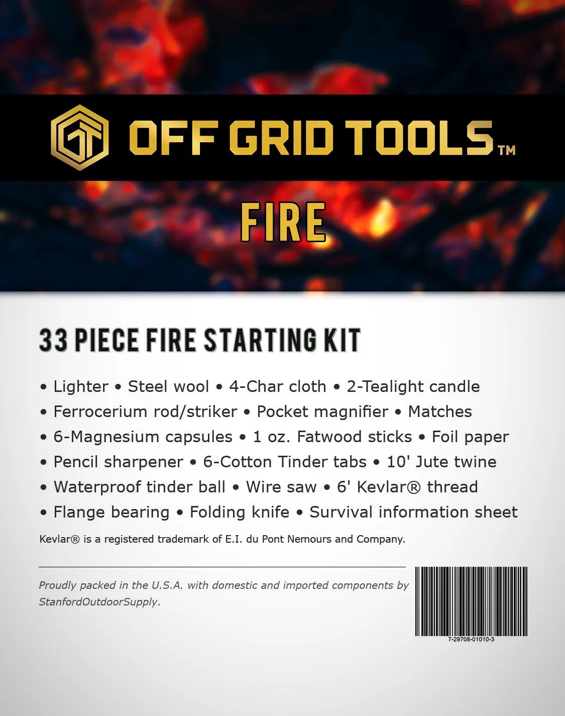 Off Grid Tools 33 Piece Fire Starting Kit