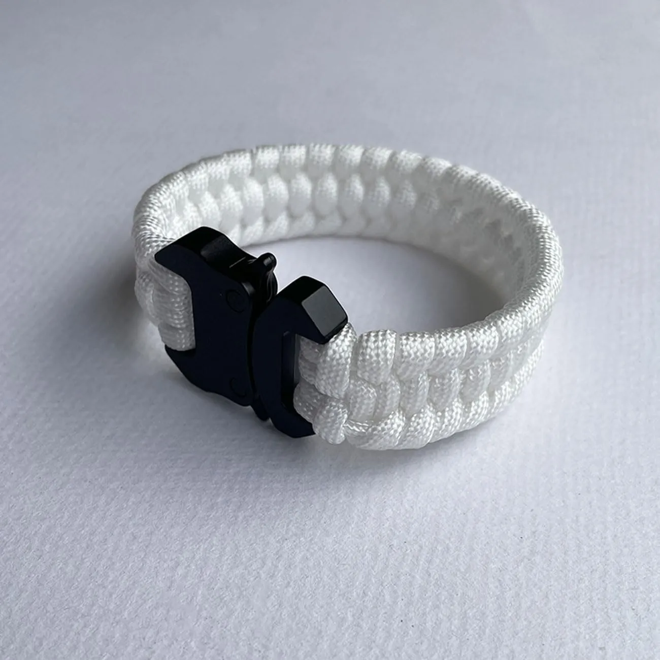 Parachute Cord Bracelets Trilobite Weaved Paracord Bracelet with Side Release Buckle 8.7 inch Black Bracelet for Men Women 1 Set