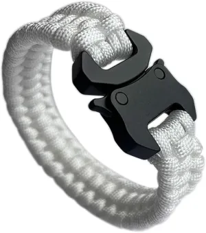 Parachute Cord Bracelets Trilobite Weaved Paracord Bracelet with Side Release Buckle 8.7 inch Black Bracelet for Men Women 1 Set