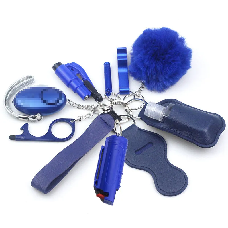 Pepper Spray Blank-Labeled Mace 11-Piece Safety Keychain Set