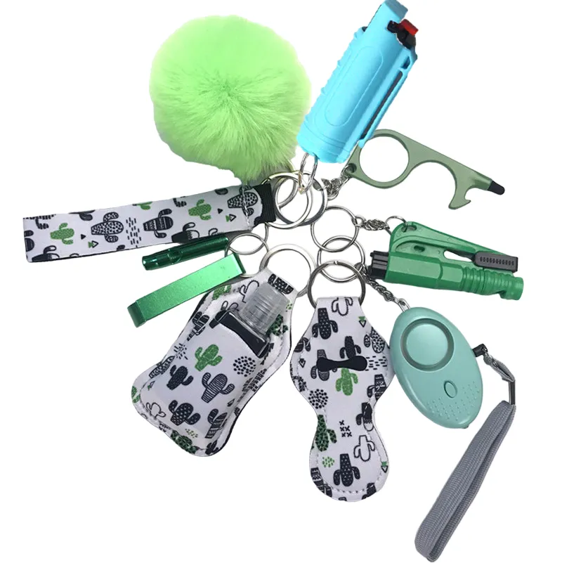 Pepper Spray Blank-Labeled Mace 11-Piece Safety Keychain Set
