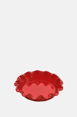 Ruffled Pie Dish Burgundy 27cm