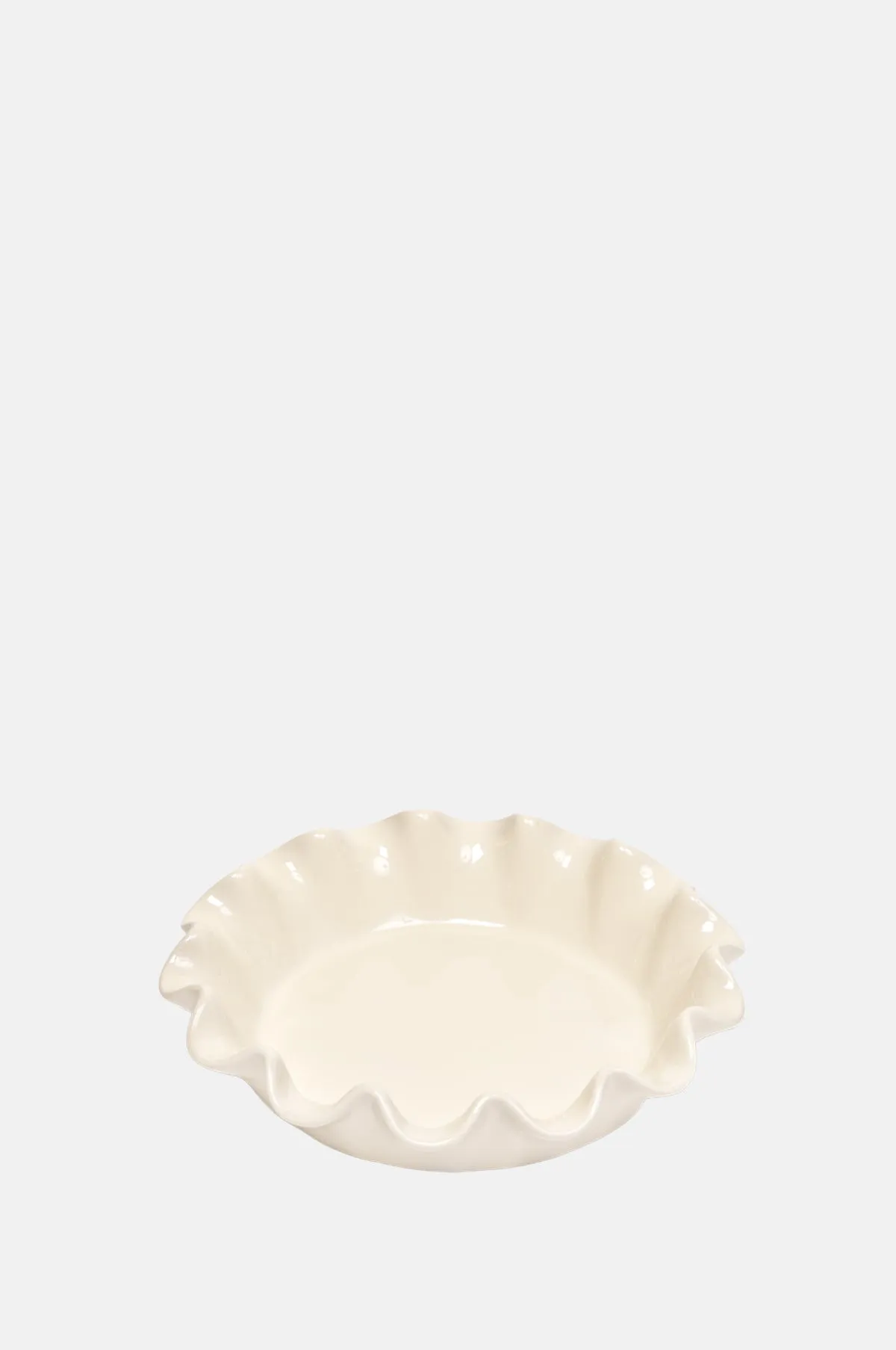 Ruffled Pie Dish Clay 27cm
