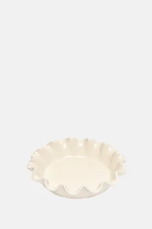 Ruffled Pie Dish Clay 27cm