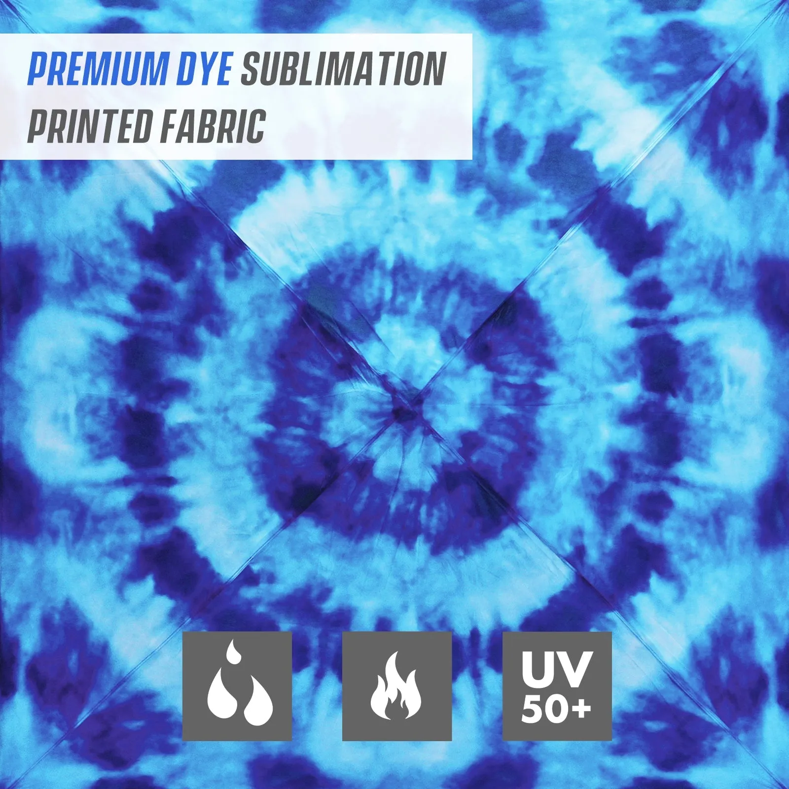 SHADE GRAPHiX Day 8x8 Tripper Pop Up Canopy Tent with Digital Printed,Tie Dye Blue