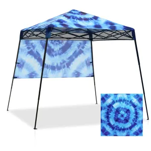 SHADE GRAPHiX Day 8x8 Tripper Pop Up Canopy Tent with Digital Printed,Tie Dye Blue