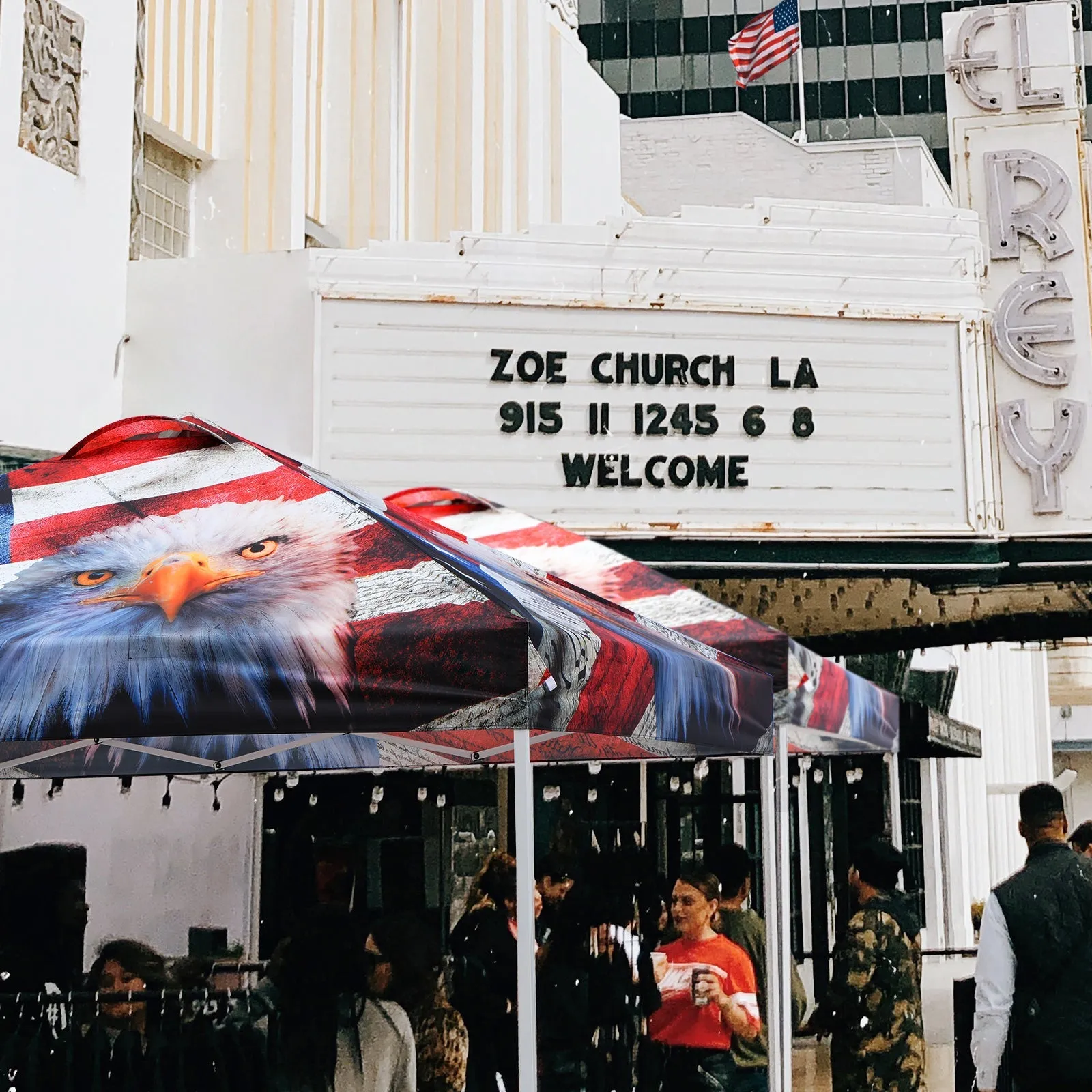 SHADE GRAPHiX Easy Setup 10x10 Pop Up Canopy Tent with Digital Printed American Icon Top