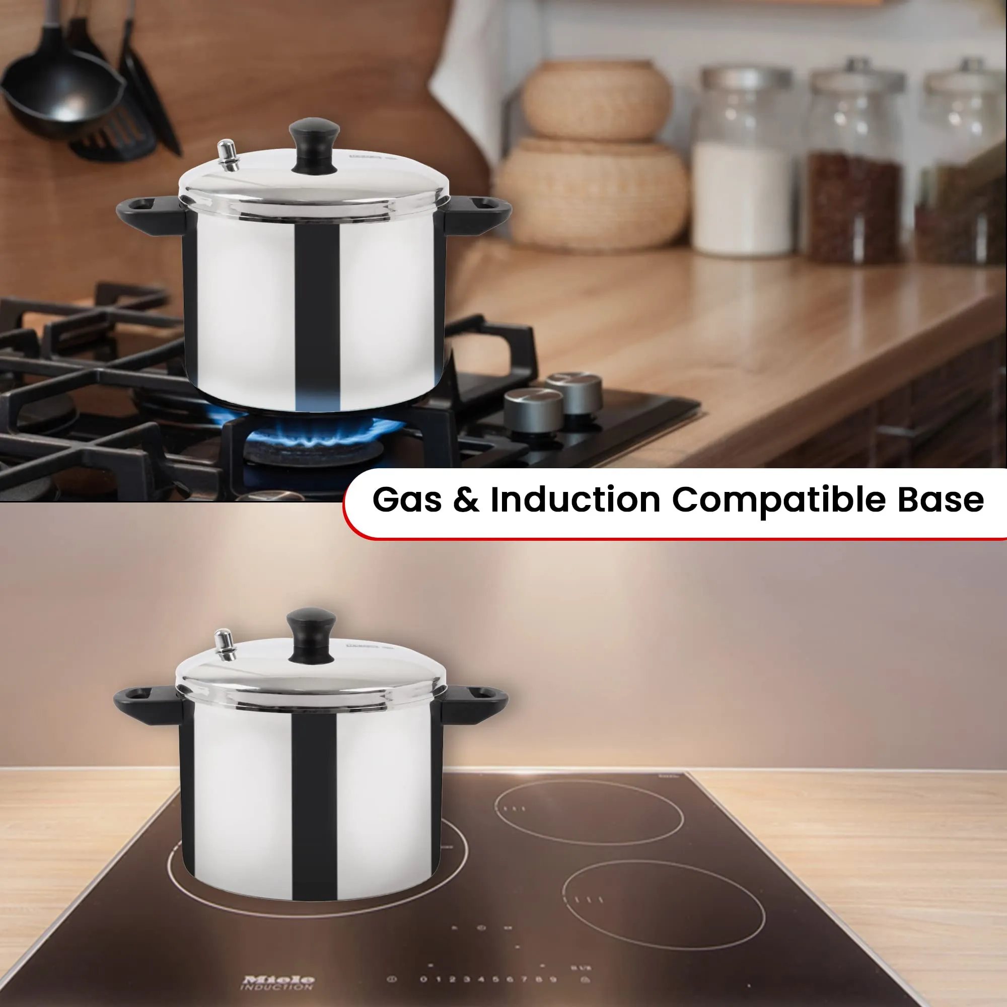 USHA SHRIRAM Stainless Steel Idli Cooker | Induction & Gas Friendly | Idly Maker with Stand | Steel Steamer For Cooking | Steamer For Vegetables Cooking (Round - 4 Plate)