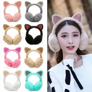 Winter Cat Theme Warm Earmuffs Winter Cat Theme Warm Earmuffs